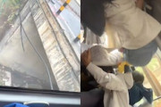 【動画】バスが水路に転落してしまう事故を乗客が車内から撮影。