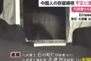 中国人の在留資格を不正に変更　行政書士など男3人逮捕