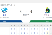 【試合結果】ヤクルト6-4中日　赤羽の決勝2ランで逆転勝利！並木タイムリー2本3打点！