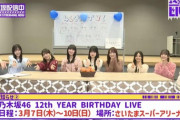 【乃木坂46】3/7(木)~10(日)『12th YEAR BIRTHDAY LIVE』開催決定！！　さいたまスーパーアリーナ4DAYS