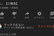 【悲報】登録者150万超えの超大物youtuber、活動休止を発表