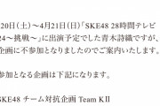青木詩織「SKE48 28時間テレビ2024」を一部不参加
