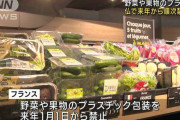 果物や野菜のプラスチック包装　フランスで2022年から順次禁止に