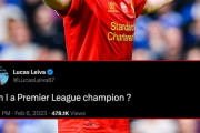 ◆プレミア珍◆元リバポMFルーカス・レイバ「もしかしてオレってプレミアチャンピオン？？？」とツイートしてて草