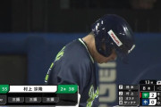 村上 宗隆 .261 1本塁打 2打点 出塁率.452 長打率.348 OPS.799
