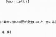 (*^◯^*)＜横浜で非常に強い球団が発生しました。念の為優勝に注意してください