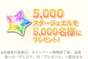 【デレステ】Twitterキャンペーンスタートゥ！5000ジュエルが5000名に、50000ジュエルが5名に当たるぞ！！アイドルからメッセージカードも届く！（最終更新2020.09.05）