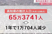 【悲報】 高知県、このままだと滅びそう