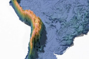 【画像】南米大陸の陸や山の高さなどを表した標高地図、何かがおかしい