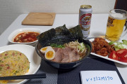 仕事から帰ってきたから醤油ラーメンのチャーハン&唐揚げセット+麻婆豆腐作ったぞ