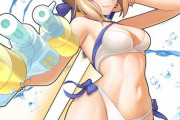 【FGO】水着のアルトリアイラスト！！　お腹が素敵です！！