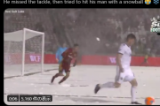 ◆MLS珍◆雪中サッカーでタックル外された選手が雪合戦初めてワロタｗ