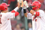 カープ末包昇大、4号2ランホームラン！オリックス田嶋から一挙4得点！！