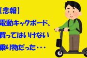 【悲報】電動キックボード、買ってはいけない乗り物だった・・・