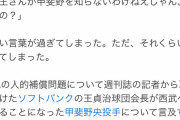 【朗報】スポニチ記者「王さんが甲斐野を知らないわけねえじゃん、アホなの？」
