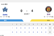 DB 0-4 T [8/4]　阪神・森下先制打、佐藤輝明8号3ラン、西勇輝5回無失点　DeNA完封負け