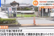 赤信号無視した歩行者がバイクと衝突　運転手大けが　歩行者を重過失傷害で書類送検