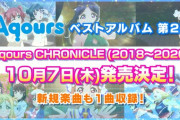 ベストアルバム「ラブライブ！サンシャイン!! Aqours CHRONICLE (2018～2020)」が予約開始！新規楽曲も1曲収録！