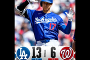 ドジャースがナショナルズに13対4で勝利　大谷が今季初ホームラン　両チームファンの反応　【海外の反応】