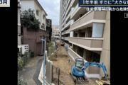【画像】杉並の住宅街崩壊、擁壁の亀裂がとんでもなく怖すぎるWWWWWWWWWWWWW
