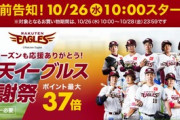 楽天市場､｢ポイント最大37倍 楽天イーグルス感謝祭｣を開始