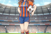 【サッカー】「とんでも美女サポ」「セクシー」「AIかと」大宮のユニフォームを着たモデルに反響…実は選手のいとこ