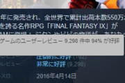 【悲報】FF16体験版のSteam評価、ひっそりと逝く