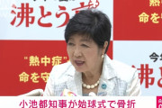 【悲報】 小池百合子、始球式で骨折