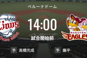 【試合実況】西武スタメン 先発:高橋光成（2023.4.29）