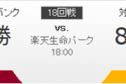 イーグルス対ホークス 弓削-高橋礼 18:00～（楽天生命パーク）