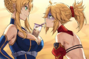 【FGO】獅子王のモーさんイラスト！！　タピオカ飲んでるなｗ