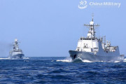 中国海軍の052C型ミサイル誘導駆逐艦「済南」などが東シナ海海域で海上訓練を実施！