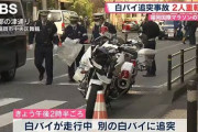 白バイどうしで事故、2人重軽傷　福岡国際マラソンの警備中