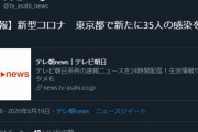 【速報】東京都、新たに35人新型コロナウイルスに感染（２０２０年６月１９日）