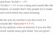 【悲報】「えちえち」「エッッッ」が日本語学習サイトで詳細に解説されてしまうｗｗｗｗ