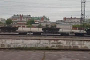 ロシア南西部のヴォロネジ地域に到着したT-54/55戦車を満載した貨物列車！