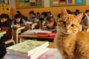 猫向け優良人間づくりは早期から。小学校で毎日授業を受ける野良猫、子供たちの指導係も（トルコ）