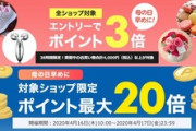 楽天市場､今ごろ｢全ショップ対象 3倍｣｢対象ショップ限定 ポイント最大20倍｣を開始
