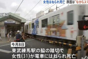 スマホを操作しながら踏切内に進入、電車にはねられ女性死亡　踏切の外にいた人もスマホに夢中で注意せず❓?