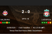 ◆PSM◆ザルツブルク×リバプール 前半ダカ2Gでザルツ先行も後半ブリュースター２Gでリバポ追いつきドロー、南野後半から出場