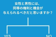 国連のフェミニスト組織さん「男性と女性には、同等の権利と機会が与えられるべきだと思いますか？YesかNoで答えてください」→結果