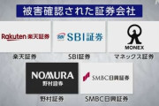 【悲報】中国系犯罪集団による口座乗っ取り事件　野村証券「被害口座を原状回復させる」ＳＢＩ証券と楽天証券、松井証券「被害の半額を金銭補償」