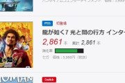 PS5『龍が如く7』　2861本の売上　消化率２割