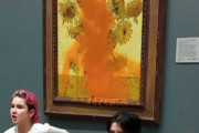 環境団体がゴッホの『ひまわり』にトマトスープをぶっかける事件が発生