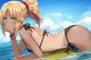 【FGO】水着姿のモーさんイラスト！！　こんがり焼けてるのいいですね！！