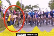 仏：自転車世界大会でオバさんが選手に接触！大規模転倒を誘発…[海外の反応]