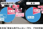 年末年始「帰省も旅行もしない」75％　FNN世論調査