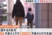 【少子化対策】自民党「第3子以降、児童手当を毎月最大6万円支給する」
