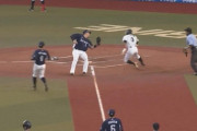 GIF画像　荻野が神走塁で生還！レアードも犠牲フライで続きロッテが2点返し1点差へ！！