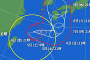 台風6号、山口県を経由し韓国へ